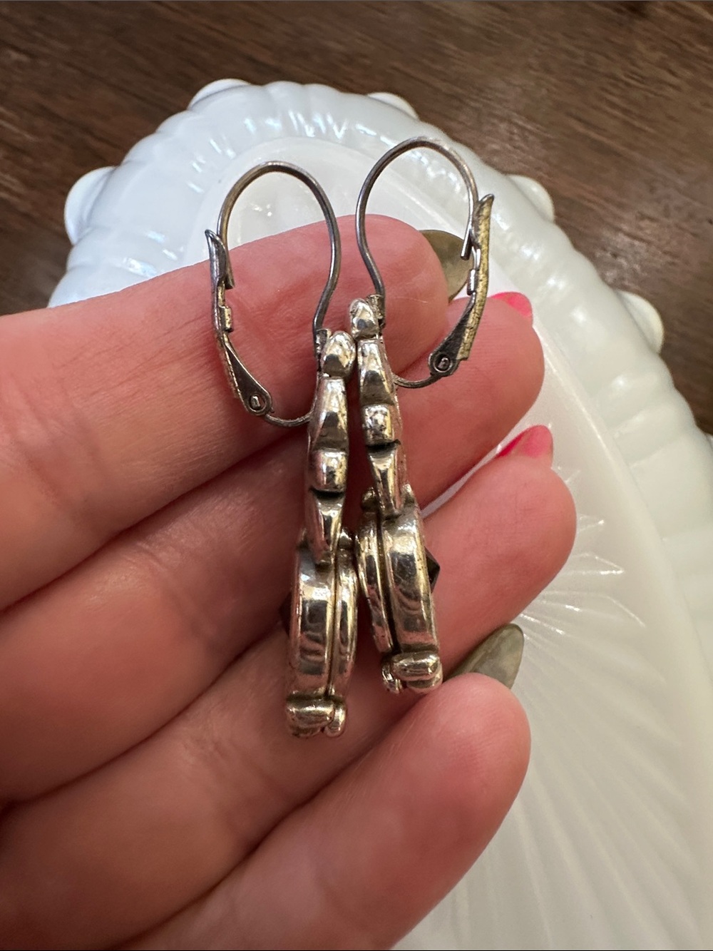 Brighton, endless love , retired Silver Red Heart Drop Earrings - Elegant Design - Picture 3 of 6